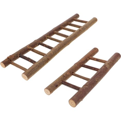 2pièces Mini Échelles Bois pour Maison de Poupée Escalier Décoratif Miniature Meubles Échelle pour Micro-paysages et Collections (1/5)