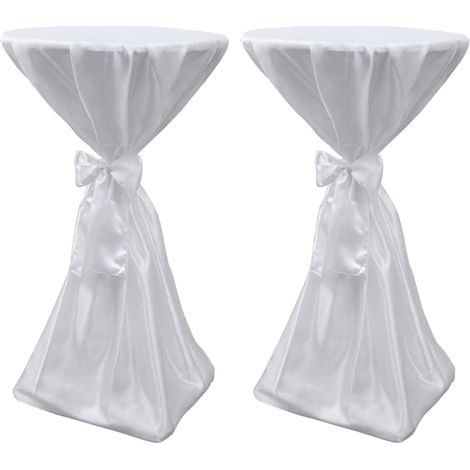 2 nappes, nappes sur pied, blanches, 60 cm
