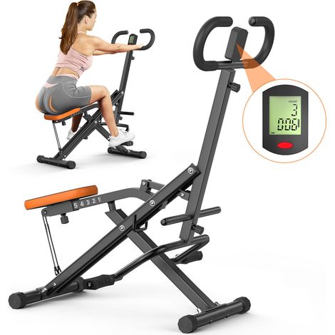 Xhomrattan Appareil de fitness AB Booster Plus,Machine squat,Entraîneur aérobic intérieur-Agit sur l’ensemble corps-avec compteur LCD