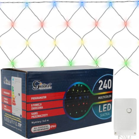 Rete LED 3x3 m 240 LED multicolore Luci per albero di Natale da esterno (1/5)