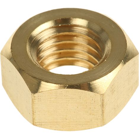 Écrou hexagonal RS PRO, M12, Laiton ( Prix pour Sachet de 50 ) (1/2)