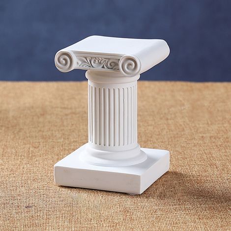 Columna romana con estatua, realizada en resina blanca (7126D-1101), con motivos de ángel y rama de olivo. (1/5)