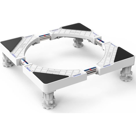Aougo – Support télescopique pour machine à laver et réfrigérateur – Réglable 50cm-66cm – Charge 300kg – Réduction des vibrations et du bruit (1/5)