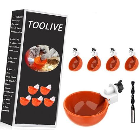 Distributeur d'eau automatique pour poules – Lot de 5 unités – ABS haute qualité – Installation rapide avec matériel inclus (1/5)