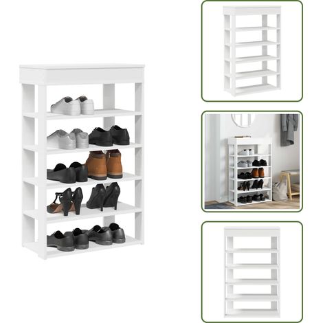 Muebles de entrada - vidaXL Mueble zapatero madera contrachapada blanco 60x30x98 cm - Muebles decorativos