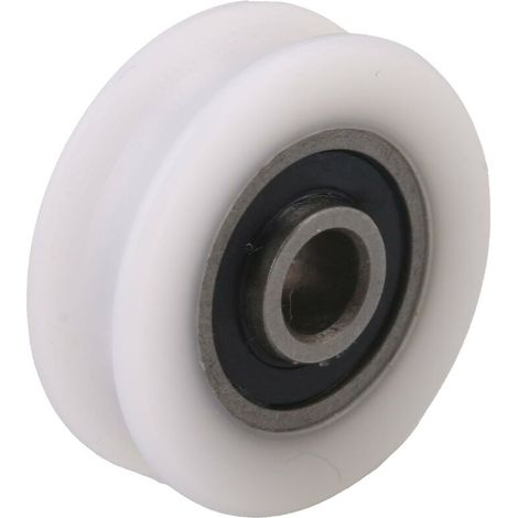 4pcs 4x20x6.5x7.4mm Blanc Intérieur Dia 4MM U-Groove Nylon Poulie Roue pour Porte Coulissante (1/2)