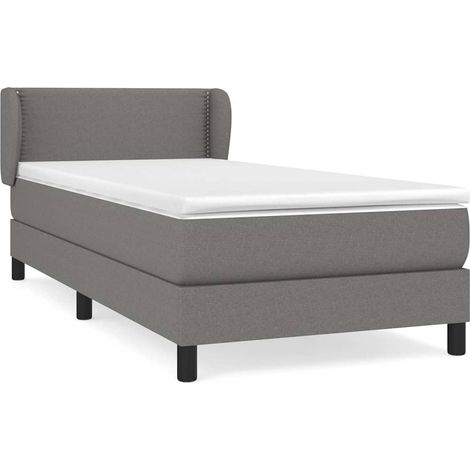 Maison Exclusive - Boxspringbett mit Matratze Dunkelgrau 90x200 c (1/5)