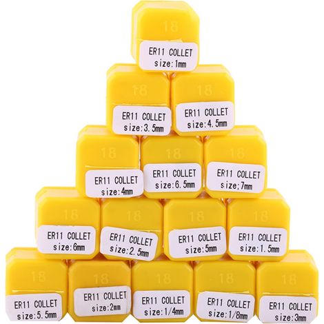 15pcs ER11 Spring Collet Set for CNC Engraving Machine & Milling Lathe Tool