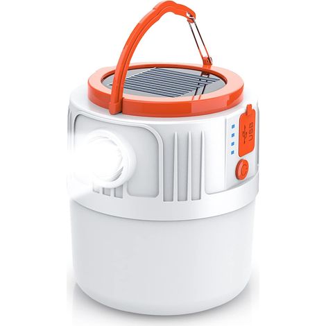 Lampe de camping solaire à LED 6 modes d'éclairage 6000 mAh rechargeable à piles 1000 lm super lumineux 20 heures de temps de fonctionnement portable pour le camping, la randonnée (1/5)
