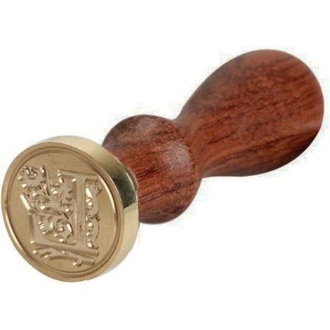 Sceau Alphabet Anglais - Tête En Cuivre Diamètre 2,5 Cm - Poignée En Bois De Rose - Style Lettre B L Ou T - 1 Pièce (1/5)