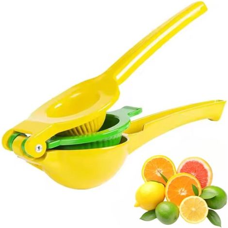 Presse-agrumes manuel - 21 cm - Double paniers à jus - Presse-jus - Fabrication de jus frais - Jaune vert (1/5)