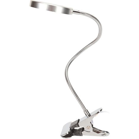 Lampadaire de Bureau avec Loupe, 3 Modes de Couleur, 500LX, Col Flexible, Protection des Yeux, Lumière LED à Intensité Réglable, Pince de Table, Lot de 1 (1/5)
