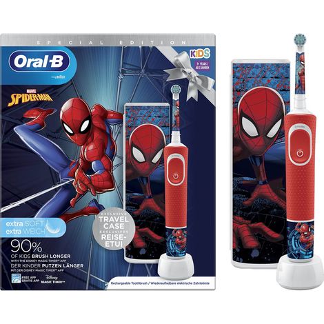 Oral-B Vitality Pro Spazzolino Elettrico Bambini Spiderman Custodia Viaggio (1/3)