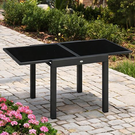Table de jardin en aluminio Vidrio templado 160 x 80 x 75 cm (1/5)