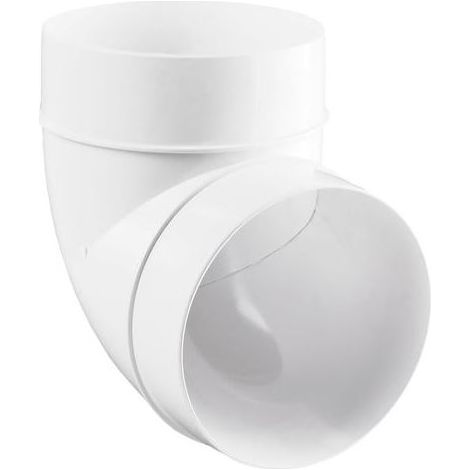 Coude PVC 90° pour tuyaux ronds Ø 100 mm, raccord en plastique pour une déviation précise dans les systèmes de ventilation (1/3)