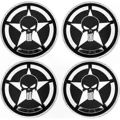 Ensemble de 4 enjoliveurs de roue à motif tête de mort, disponibles en 56 mm et 60 mm, pour la personnalisation de votre voiture, la décoration de vos jantes, la création d'autocollants et l'utilisati