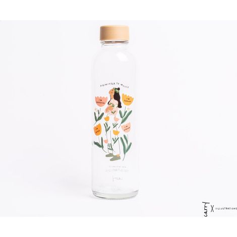 Bouteille en verre CARRY Bottle REMINDER TO MYSELF Gourde réutilisable pour eau 0,7 L - PANGIVO (1/5)