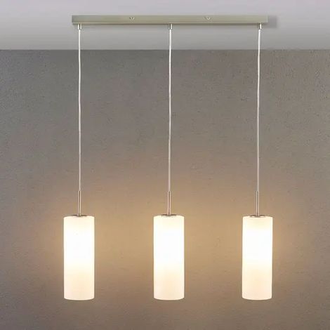 [NEUWERTIG] B-Ware Lindby Vinsta Hängeleuchte Pendelleuchte Deckenlampe 3 Flmg E27 Weißes Glas