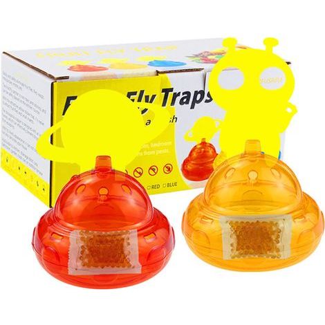 Petit vaisseau spatial en forme de mouche des fruits piège à insectes ménage couleur boîte emballage collant insecte conseil attractif (1/5)