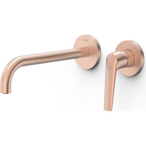 TRES 28130022OPM FUJI Pieza Vista para Cuerpo Empotrado De Lavabo Color Oro Rosa Mate 24K - ref: 28130022OPM