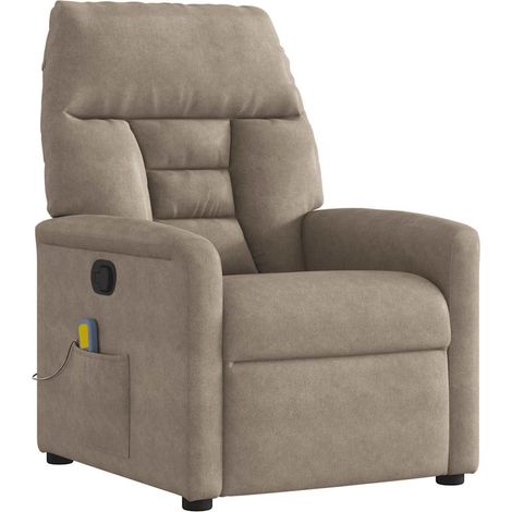Fauteuil inclinable de massage-Chaise de relaxation-Fauteuil Relax taupe tissu microfibre 925667 (1/5)