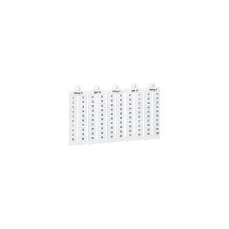 100 repères à lecture horizontale pour bloc de jonction viking 3 pas 8mm avec chiffres 101 à 200 LEGRAND 039531