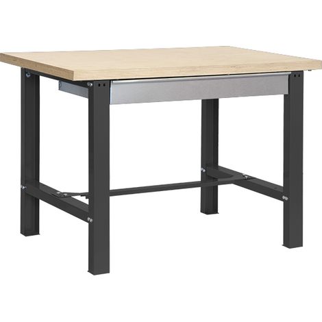 SimonRack Banco da Lavoro con Cassetto Telescopico a Chiusura Ammortizzata – MDF 35 mm – Portata 600 kg – 865x1800x750 mm – Tavolo Fai da Te – Antracite/MDF – BT-6 (1/2)