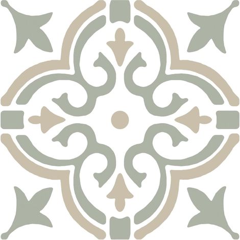 Dalles de Sol adhésives Pochoir Motif Vert (30,5 x 30,5 cm) (1/5)