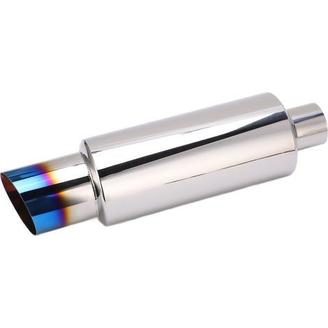 aqxreight Silencieux D'échappement en Acier Inoxydable, Bleu, en Coton, Universel, Entrée 2 Pouces, Sortie 3 Pouces. (1/5)