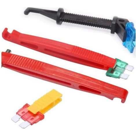 15pcs Pince à Fusible Mini Extracteur - 3 types de pinces Poignée antidérapante - Porte fusible voiture - Rouge Jaune Noir (1/5)