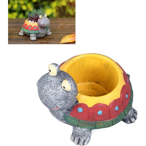 Amerikanischer, cartoonartiger, schildkrötenförmiger Sukkulenten-Blumentopf, kreative Dekoration für Zuhause oder Büro, Miniatur-Blumentopf für die Gartengestaltung, Gartenfarbe (1/5)