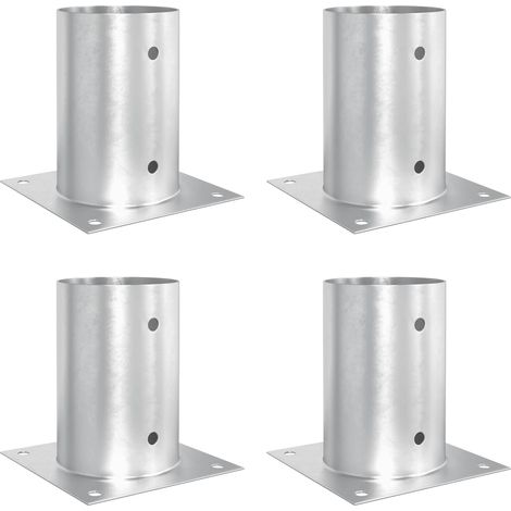 Round Ground Anchor 4 pcs Silver 15 x 15 x 15 cm Metal vidaXL