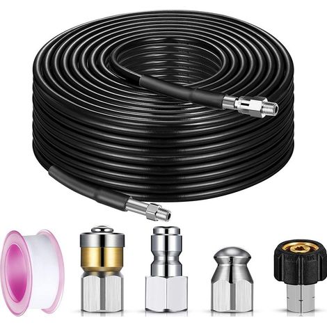 Tuyau déboucheur canalisation professionnel 20m – pour nettoyeur haute pression (1/5)