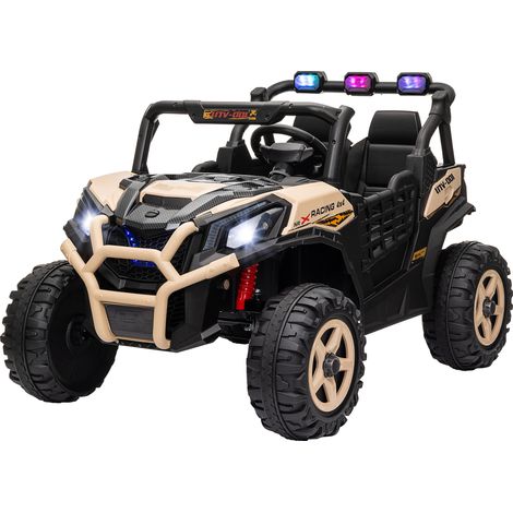 24V 2 Seater Kids Electric Car Remote Control, Suspension System, Slow Start, 3 Speeds, for 3-8 Years, Khaki (1/5)