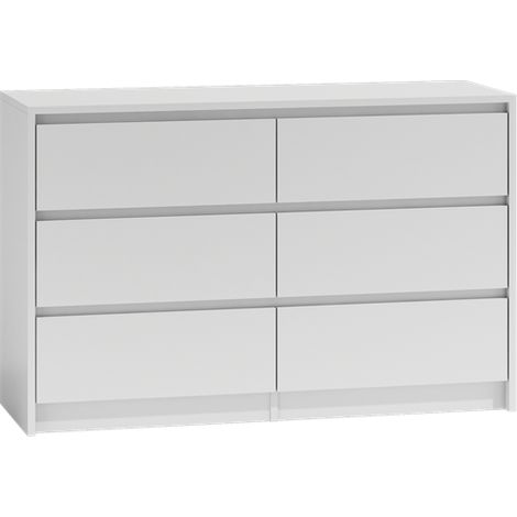 IRIS 120 - Cassettiera per camera da letto - 6 cassetti - 120x40x75cm - Mobile contenitore - Stile scandinavo - Spogliatoio - Effetto cemento (1/3)