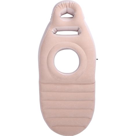 Coussin de corps entier à trou ventre flotteur piscine gonflable PVC ultraléger ergonomique pour soutien sommeil gris 165x70x25 cm 1 pièce (1/5)