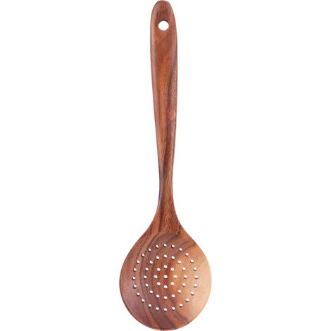 Écumoire en bois à long manche, cuillère fendue pour cuisine, ustensile de cuisson professionnel