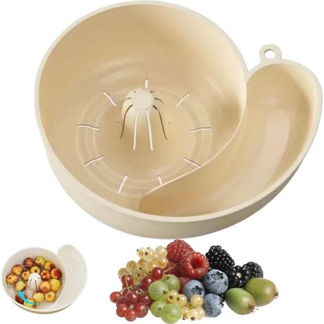 Machine automatique de nettoyage pour fruits et légumes, panier égouttoir en forme d’escargot, nouveau bol laveur et essoreur 2025, bassine portable pour laver et égoutter les fruits, pour cuisine, ja