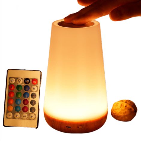 Veilleuse lampe tactile à intensité variable de chevet portable niveaux de luminosité couleurs RVB 5 13 (1/4)