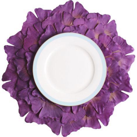 Napperons en feuilles de Ginkgo, 4 pièces, 15 pouces, feuilles artificielles en PVC, tapis de Table à manger, décoration pour fête à la maison, violet (1/5)
