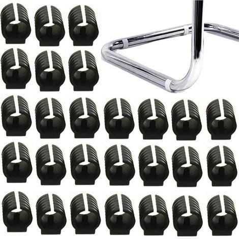 Pack of 32 U-shaped chair leg caps to protect the legs of most furniture (19 mm, black) (1/3)