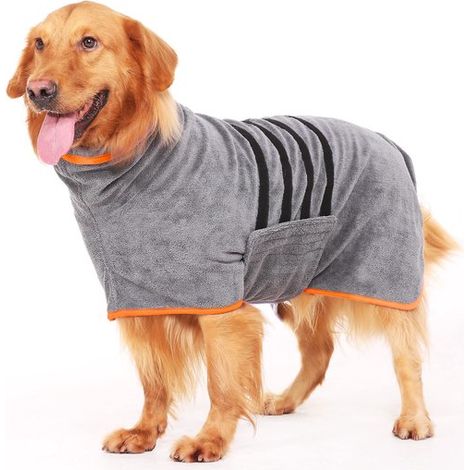 Accappatoio per cani Dailygoods super assorbente, asciugamano per cani in microfibra ad asciugatura rapida con cinghie regolabili, taglia XXL (1/5)