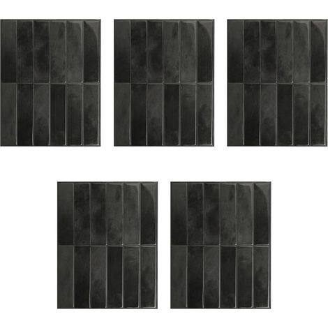 JSSEVN-Lot de 5 autocollants muraux en polyuréthane avec design goutte à goutte 3D pour relooking mural contemporain cuisine salle de bain (1/5)