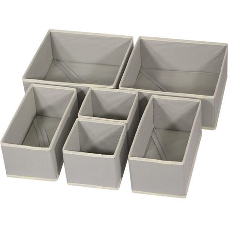 Schubladenorganizer,Faltbare Aufbewahrungsbox für den Kleiderschrank,Aufbewahrungssystem für Kleidung,6er-Set Aufbewahrungsboxen (1/5)