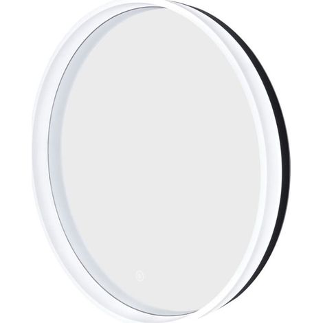 Miroir mural rond de 60 cm, avec éclairage LED et capteur, bord transparent lumineux, mémoire réglages (SATZFULED60)