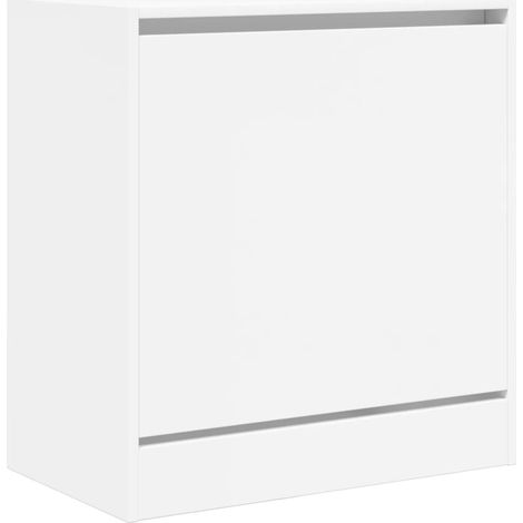 Scarpiera mobile contenitore per scarpe mobile per ingresso/corridoio/soggiorno 60 x 34 x 63,5 cm legno ingegnerizzato bianco 020021482