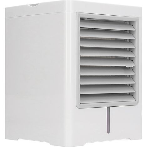 Refroidisseur d'air par évaporation, climatiseur portatif, humidificateur, USB, ventilateur de refroidissement par brumisation pour bureau, blanc (1/5)