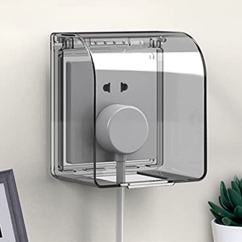 Protection de Prise Etanche  86 Type 12,2 × 10,8 × 7,3 cm Prise étanche Couvercle de prise étanche pour salle de bains et cuisines (1/5)