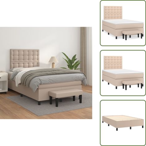 The Living Store Boxspringbett Matratze Cappuccino-Braun 120x200cm Kunstleder - Matratze (1/5)