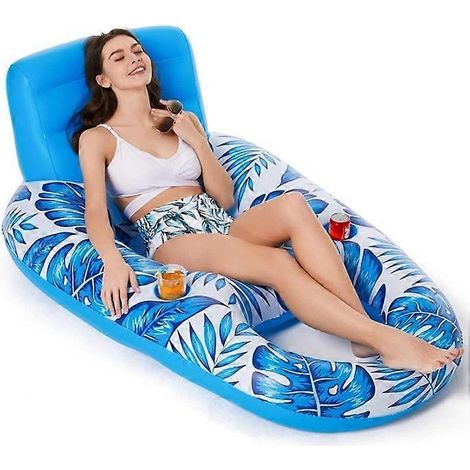 Tapis de piscine gonflable BaronHong pour adultes avec porte-gobelet, chaise flottante, radeau, article flottant pour piscine (1/4)